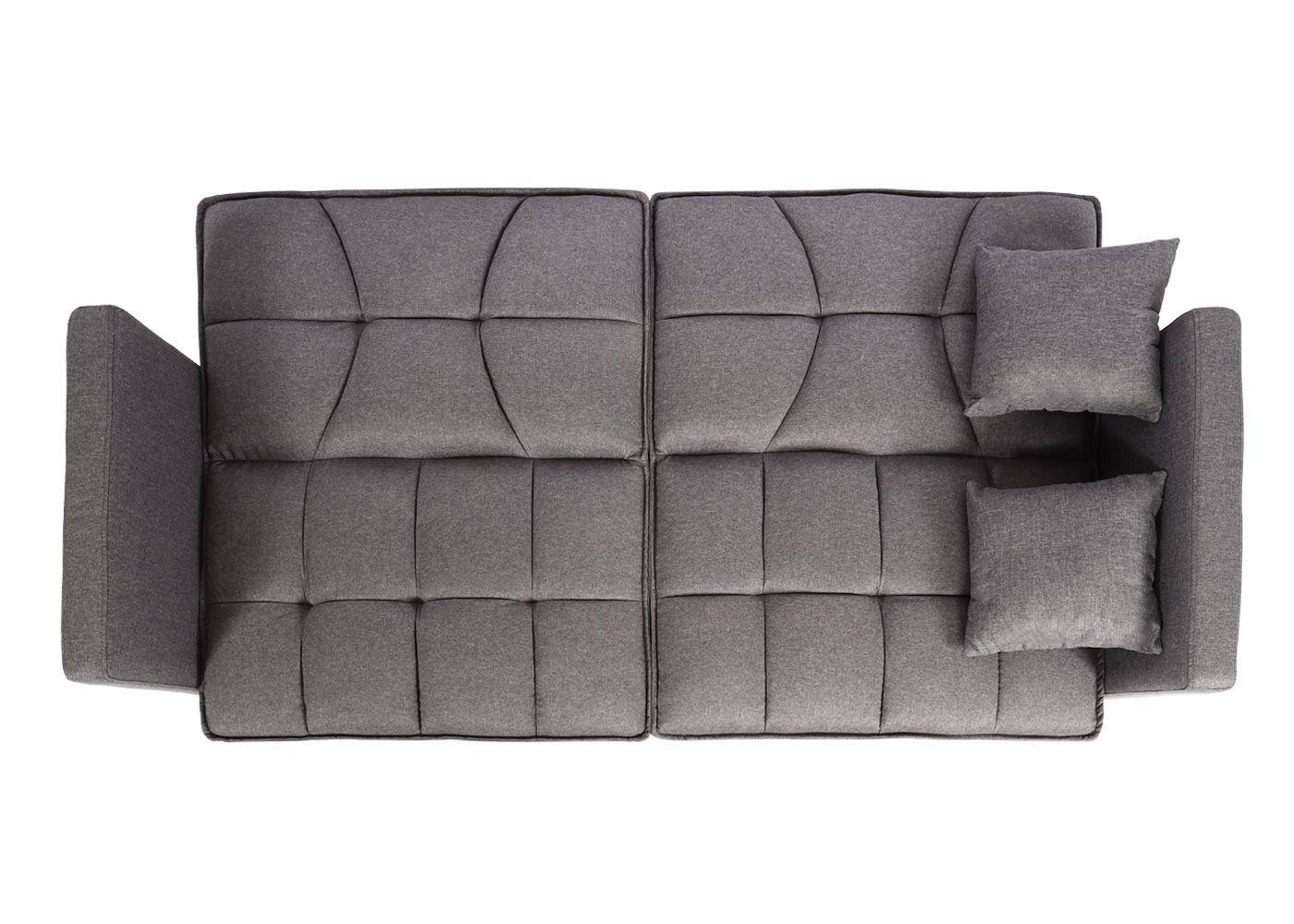 Cosmo Casa - Slaapbank - Slaapfunctie - Textiel - Grijs - 170×104 cm