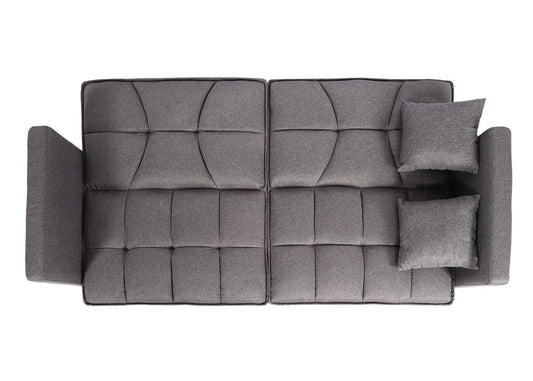 Cosmo Casa - Slaapbank - Slaapfunctie - Textiel - Grijs - 170×104 cm