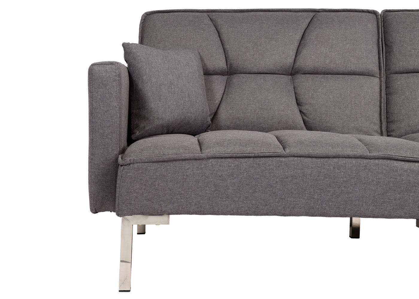 Cosmo Casa - Slaapbank - Slaapfunctie - Textiel - Grijs - 170×104 cm