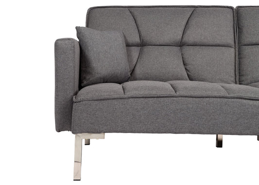 Cosmo Casa - Slaapbank - Slaapfunctie - Textiel - Grijs - 170×104 cm