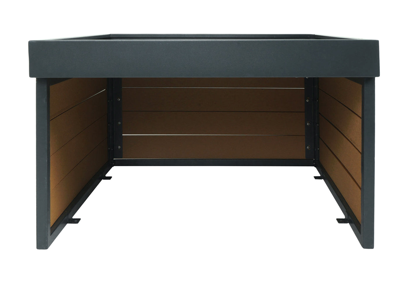 Cosmo Casa - Robotmaaiergarage met Plantenbak - Dakopvang voor Grasmaaiers - WPC & Metaal - Eikenlook - 40×60×73 cm