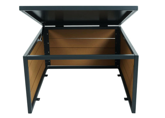 Cosmo Casa - Robotmaaiergarage met Deksel - Dakopvang voor Grasmaaiers - WPC & Metaal - Eikenlook - 35×60×70 cm