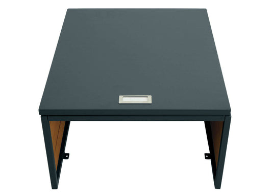 Cosmo Casa - Robotmaaiergarage met Deksel - Dakopvang voor Grasmaaiers - WPC & Metaal - Eikenlook - 35×60×70 cm