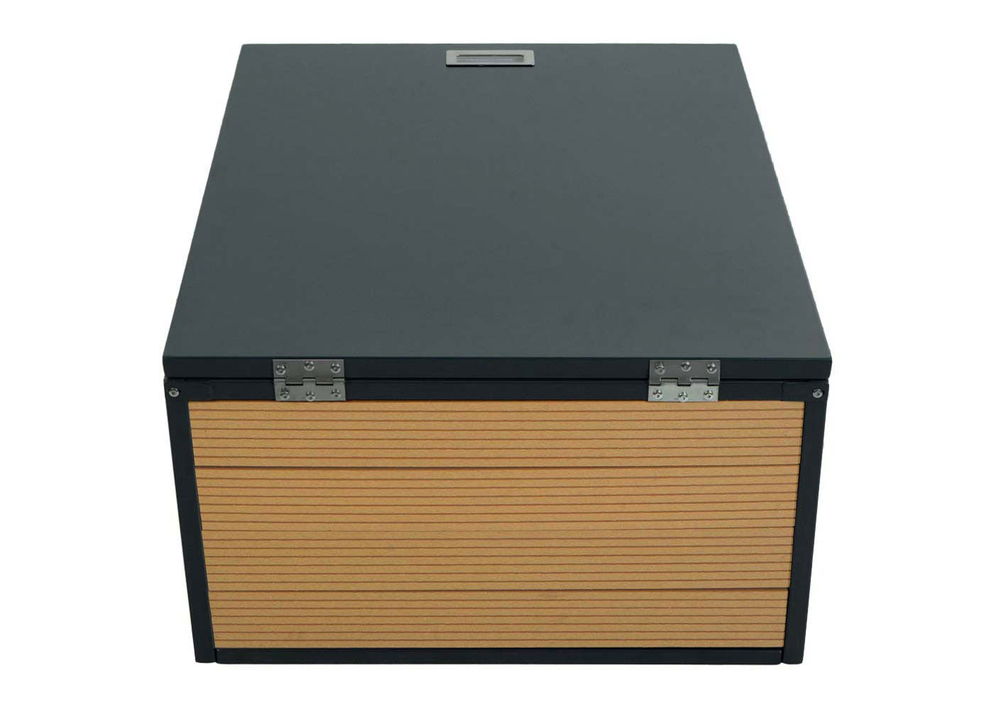 Cosmo Casa - Robotmaaiergarage met Deksel - Dakopvang voor Grasmaaiers - WPC & Metaal - Eikenlook - 35×60×70 cm