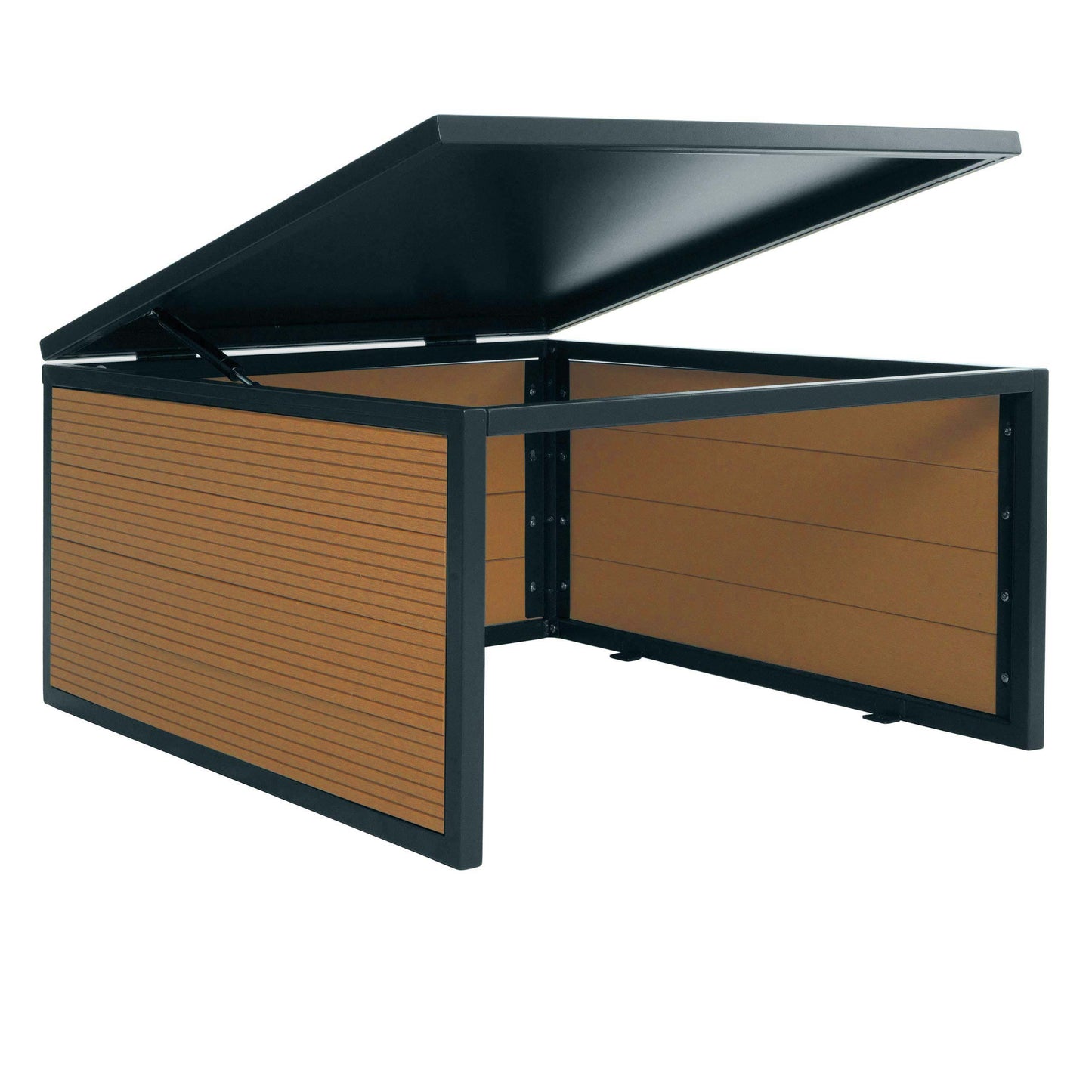 Cosmo Casa - Robotmaaiergarage met Deksel - Dakopvang voor Grasmaaiers - WPC & Metaal - Eikenlook - 35×60×70 cm