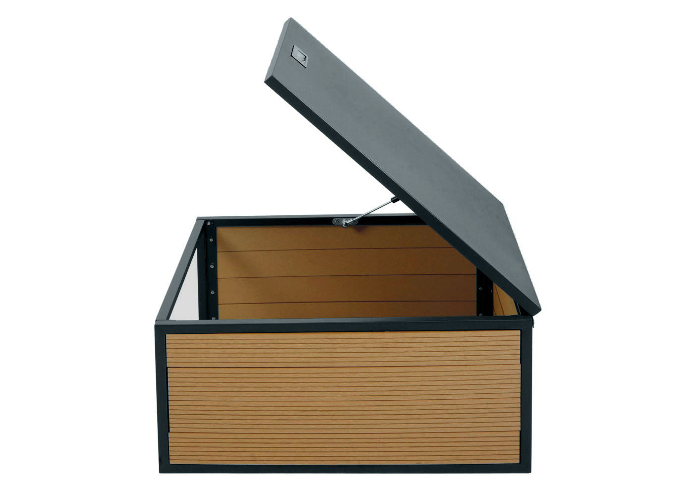 Cosmo Casa - Robotmaaiergarage met Deksel - Dakopvang voor Grasmaaiers - WPC & Metaal - Eikenlook - 35×60×70 cm