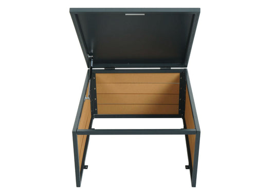 Cosmo Casa - Robotmaaiergarage met Deksel - Dakopvang voor Grasmaaiers - WPC & Metaal - Eikenlook - 35×60×70 cm