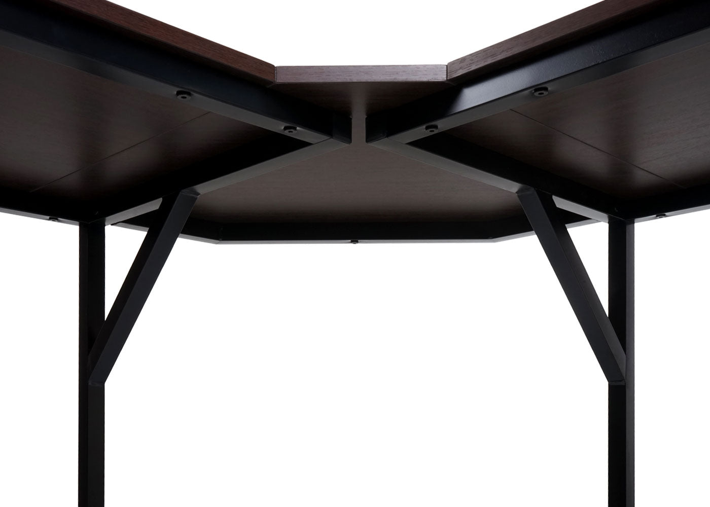 Cosmo Casa - Hoekbureau - Computerbureau/Werktafel - MDF & Metaal - Donkerbruin - 76×140×140 cm