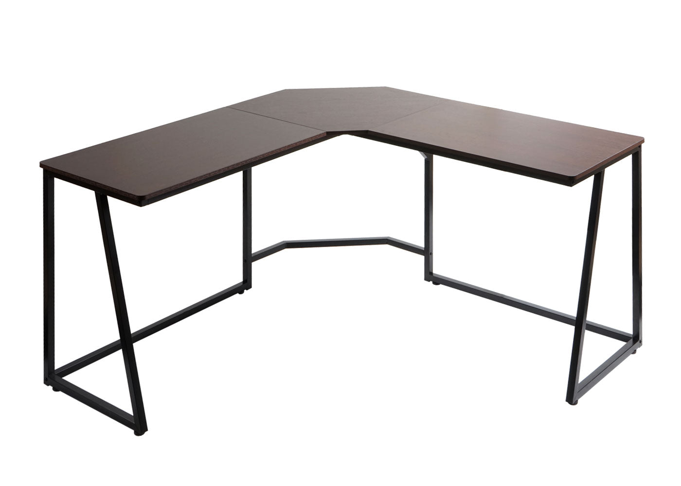 Cosmo Casa - Hoekbureau - Computerbureau/Werktafel - MDF & Metaal - Donkerbruin - 76×140×140 cm