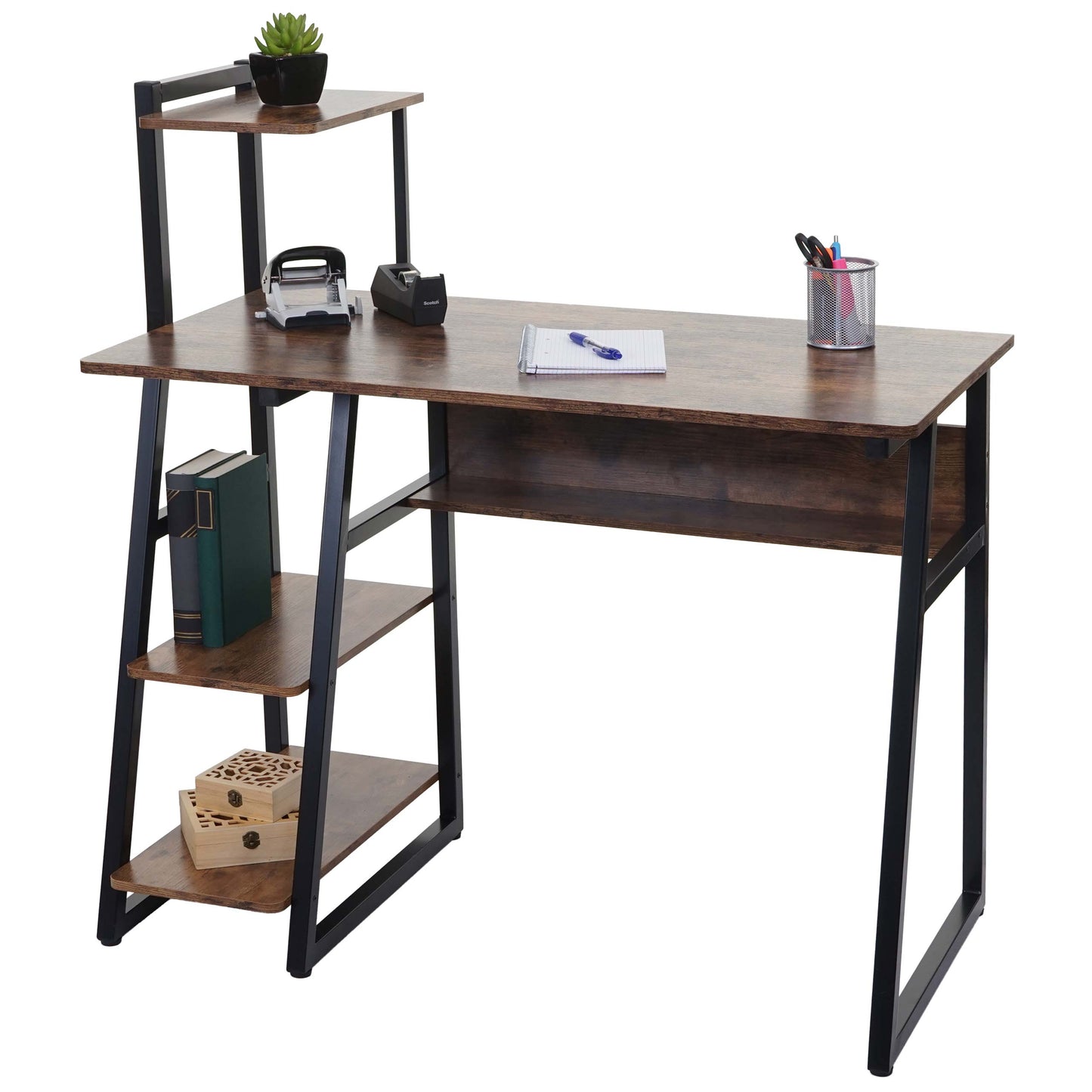 Cosmo Casa - Bureau - Gecertificeerd - Metaal & MDF - Bruin - 100×50 cm