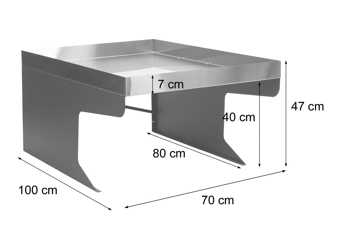 Cosmo Casa - XL Maairobotgarage met Plantenbak - Dakshelter - Metaal (RVS) - 47×70×100 cm