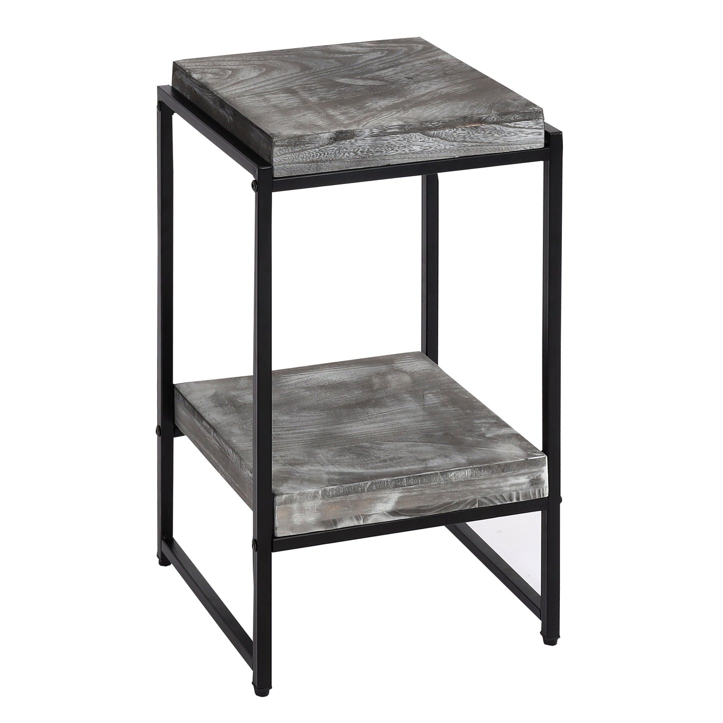 Cosmo Casa - Bloementafel & Plantenplank - MDF & Metaal - Donkergrijs - 61 cm