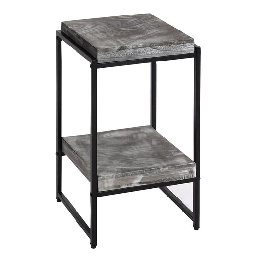 Cosmo Casa - Bloementafel & Plantenplank - MDF & Metaal - Donkergrijs - 61 cm