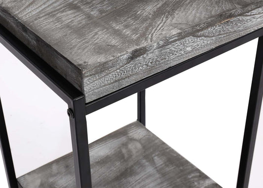 Cosmo Casa - Bloementafel & Plantenplank - MDF & Metaal - Donkergrijs - 61 cm