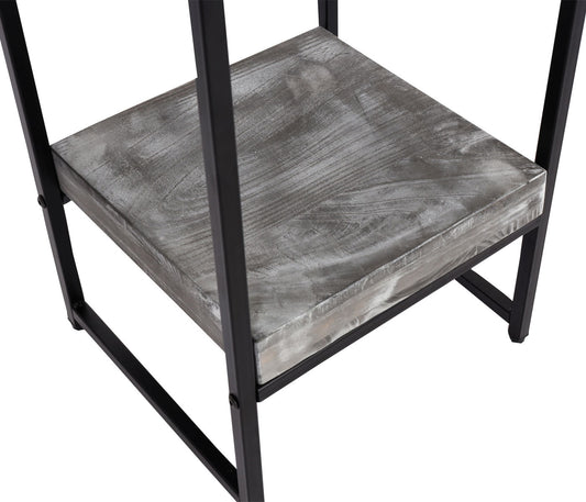 Cosmo Casa - Bloementafel & Plantenplank - MDF & Metaal - Donkergrijs - 61 cm