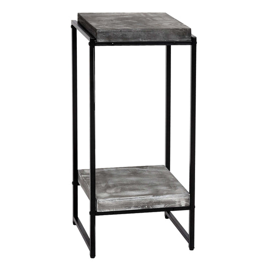 Cosmo Casa - Bloementafel & Plantenplank - MDF & Metaal - Donkergrijs - 82 cm