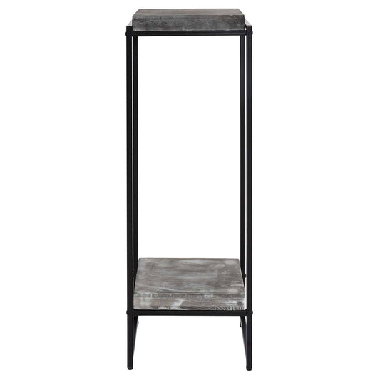 Cosmo Casa - Bloementafel & Plantenplank - MDF & Metaal - Donkergrijs - 101 cm