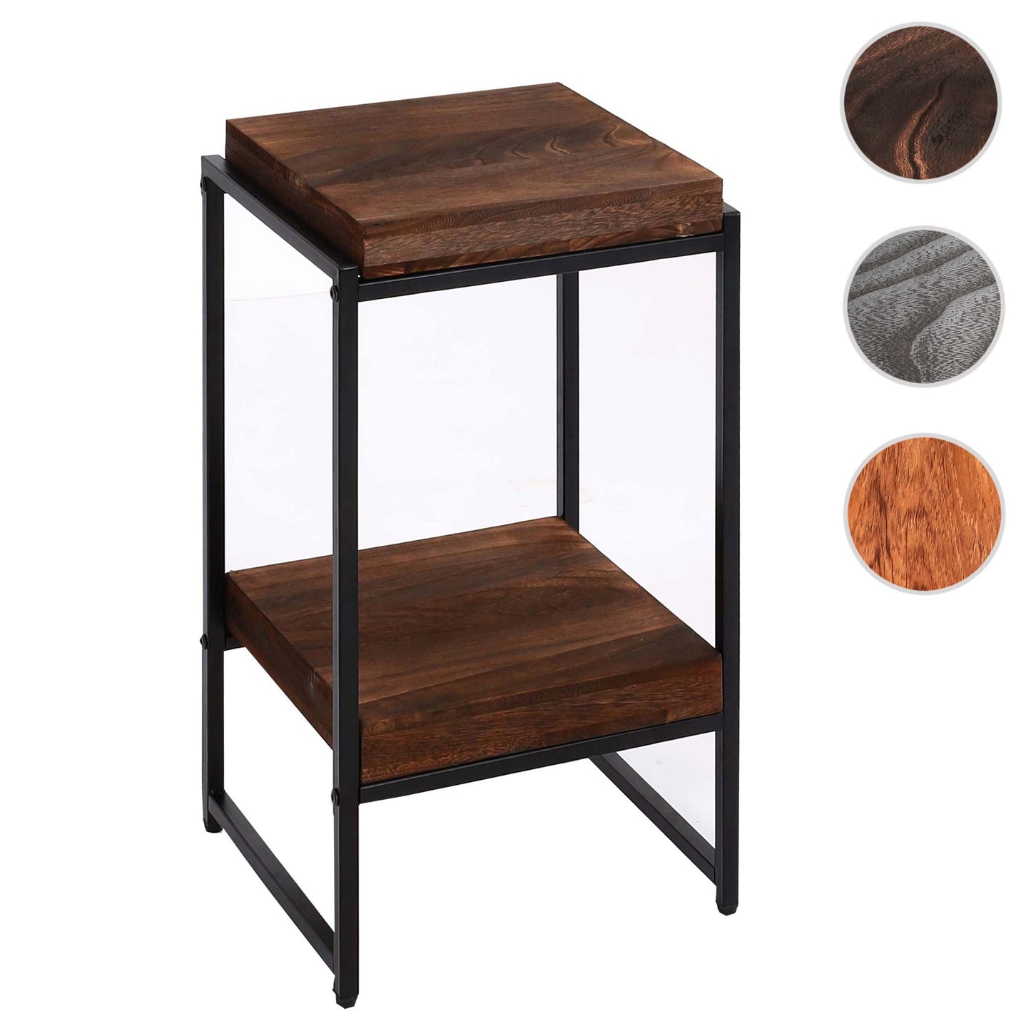 Cosmo Casa - Bloementafel & Plantenplank - MDF & Metaal - Donkerbruin - 61 cm