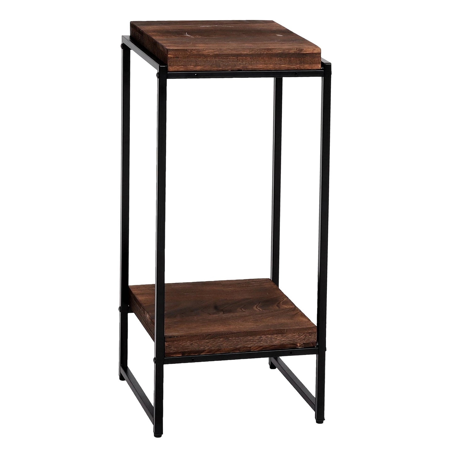 Cosmo Casa - Bloementafel & Plantenplank - MDF & Metaal - Donkerbruin - 82 cm