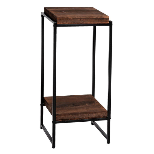 Cosmo Casa - Bloementafel & Plantenplank - MDF & Metaal - Donkerbruin - 82 cm