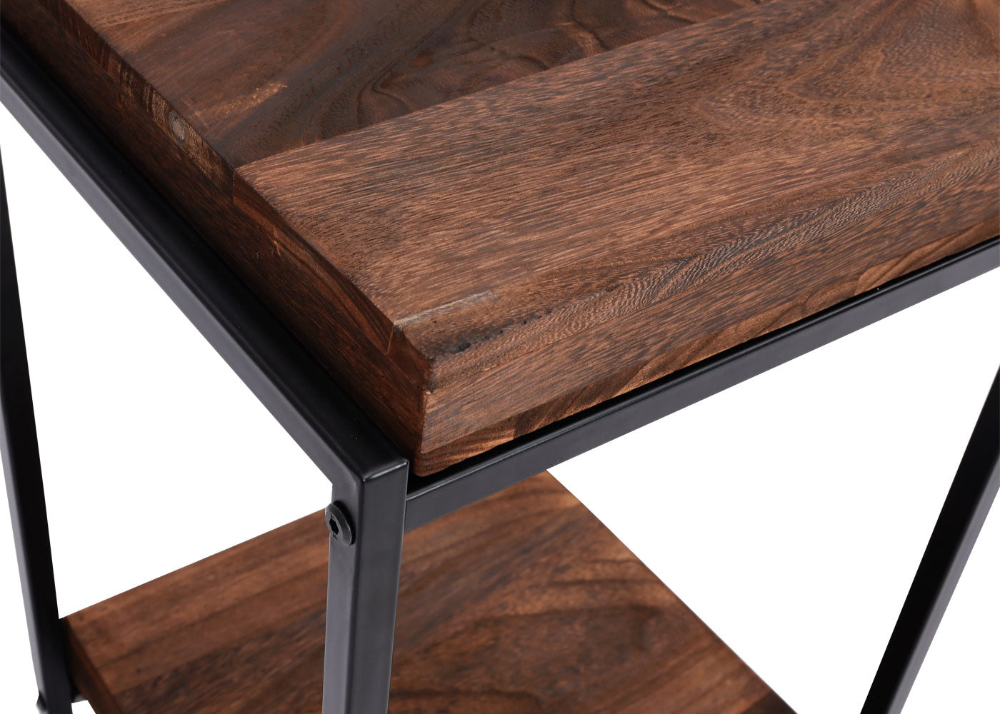 Cosmo Casa - Bloementafel & Plantenplank - MDF & Metaal - Donkerbruin - 101 cm