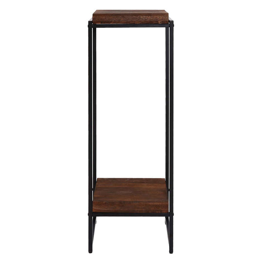 Cosmo Casa - Bloementafel & Plantenplank - MDF & Metaal - Donkerbruin - 101 cm