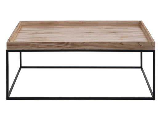 Cosmo Casa - Salontafel - Bijzettafel - Massief Hout en Metaal - Naturel - 46x110x60cm