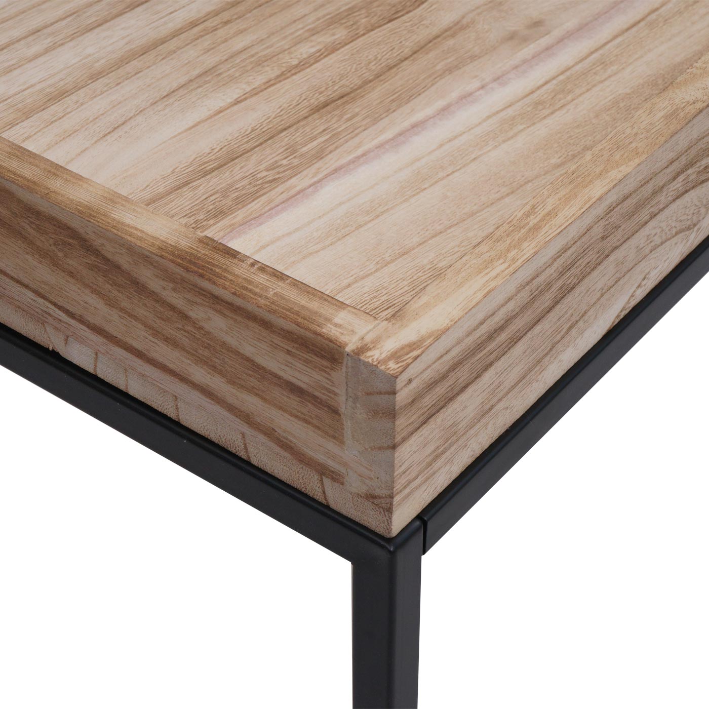 Cosmo Casa - Salontafel - Bijzettafel - Massief Hout en Metaal - Naturel - 46x110x60cm