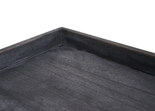 Cosmo Casa - Salontafel - Bijzettafel - Massief Hout en Metaal - Donkergrijs - 46x110x60cm