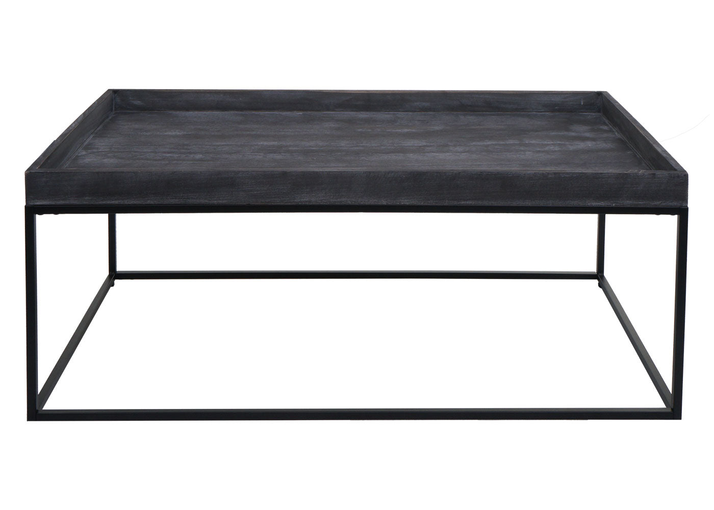 Cosmo Casa - Salontafel - Bijzettafel - Massief Hout en Metaal - Donkergrijs - 46x110x60cm