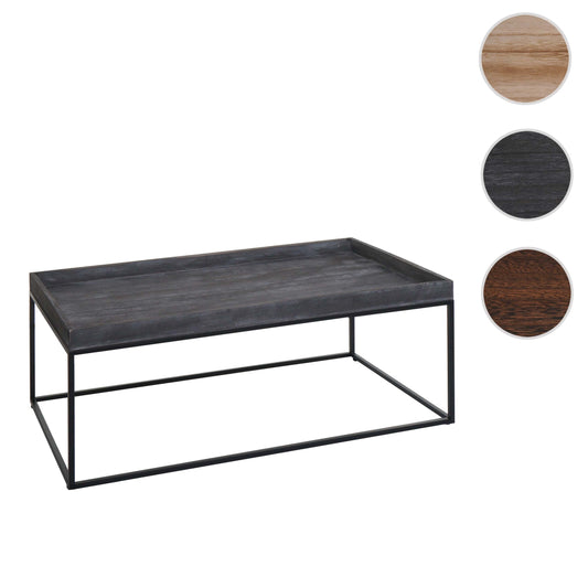 Cosmo Casa - Salontafel - Bijzettafel - Massief Hout en Metaal - Donkergrijs - 46x110x60cm