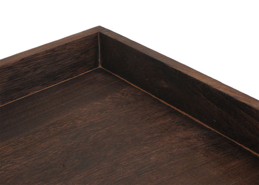 Cosmo Casa - Salontafel - Bijzettafel - Massief Hout en Metaal - Donkerbruin - 46x110x60cm