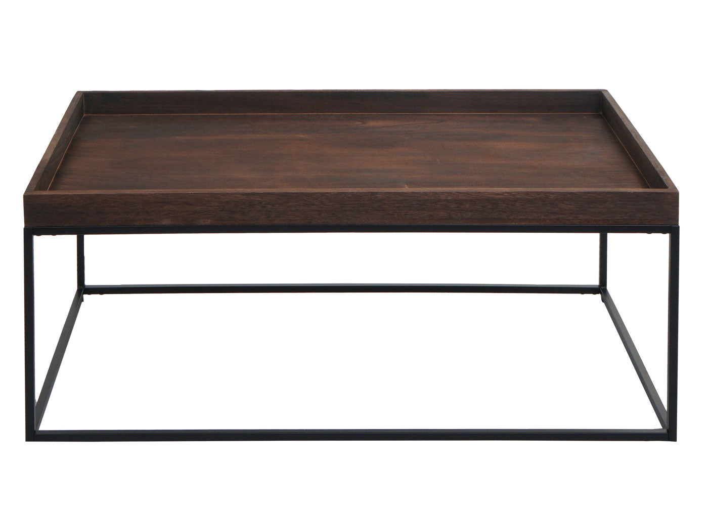 Cosmo Casa - Salontafel - Bijzettafel - Massief Hout en Metaal - Donkerbruin - 46x110x60cm