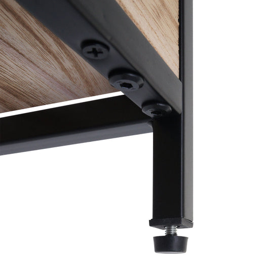 Cosmo Casa - Staande plank - Plantenplank en boekenplank - Naturel hout en metaal - 90x100x35cm