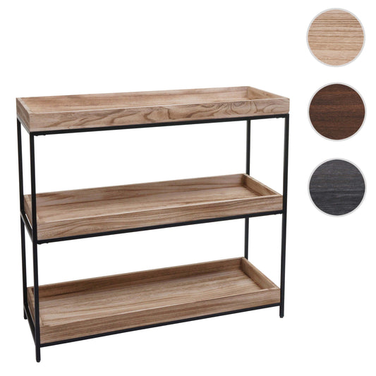 Cosmo Casa - Staande plank - Plantenplank en boekenplank - Naturel hout en metaal - 90x100x35cm