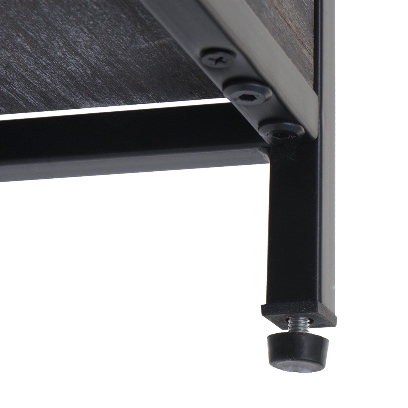 Cosmo Casa - Staande plank - Plantenplank en boekenplank - Donkergrijs hout en metaal - 90x100x35cm