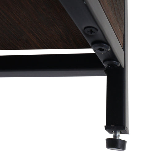 Cosmo Casa - Staande plank - Plantenplank en boekenplank - Donkerbruin hout en metaal - 90x100x35cm