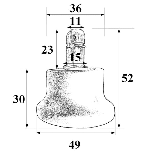 Cosmo Casa - Set van 5 Vloerglijders - Vaste - Kunststof - Zwart - 11 mm