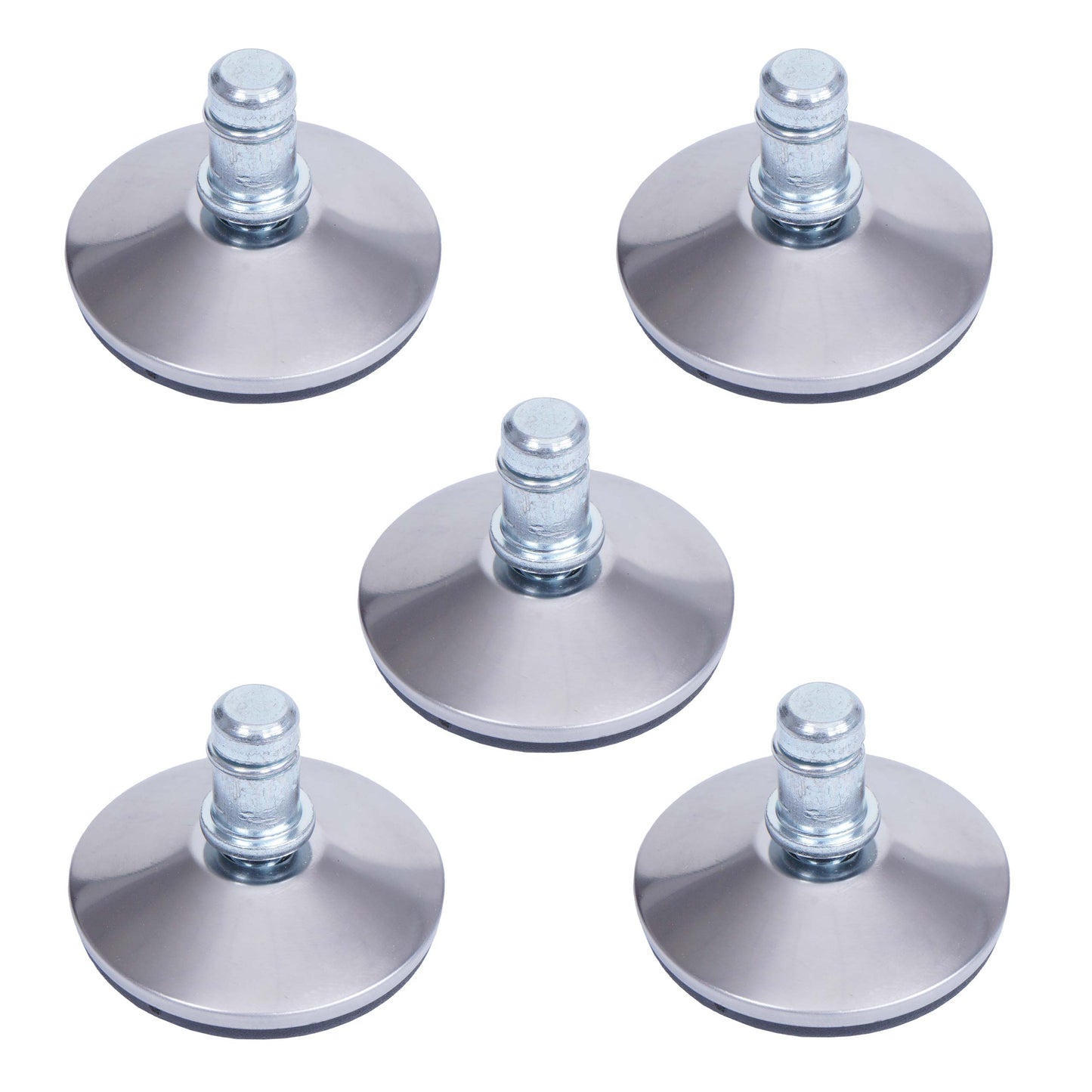 Cosmo Casa - Set van 5 Vloerglijders - Vaste - Kunststof - Zilver - 11 mm