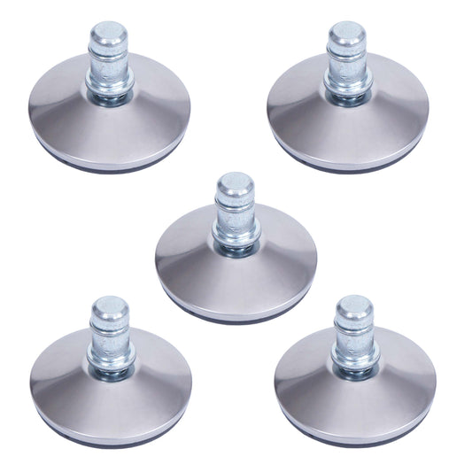 Cosmo Casa - Set van 5 Vloerglijders - Vaste - Kunststof - Zilver - 11 mm
