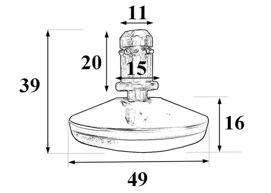 Cosmo Casa - Set van 5 Vloerglijders - Vaste - Kunststof - Zilver - 11 mm