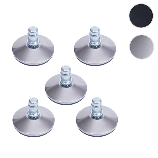 Cosmo Casa - Set van 5 Vloerglijders - Vaste - Kunststof - Zilver - 11 mm