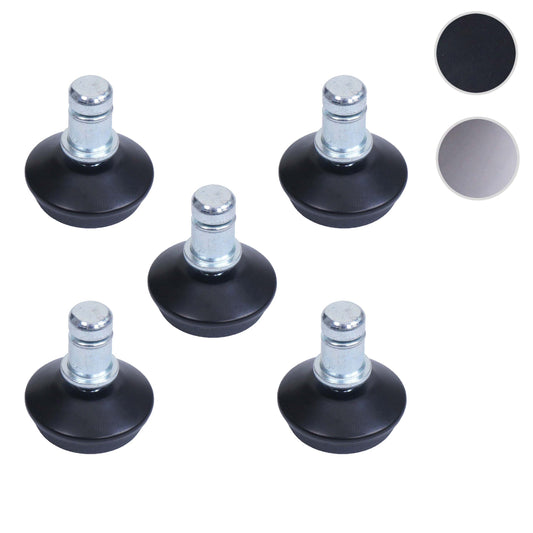 Cosmo Casa - Set van 5 Vloerglijders - Vaste - Kunststof - Zwart - 11 mm