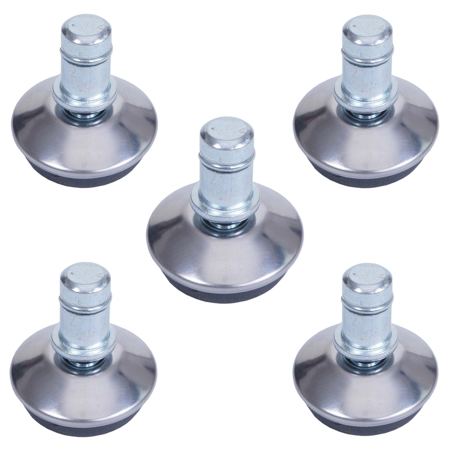 Cosmo Casa - Set van 5 Vloerglijders - Vaste - Kunststof - Zilver - 11 mm