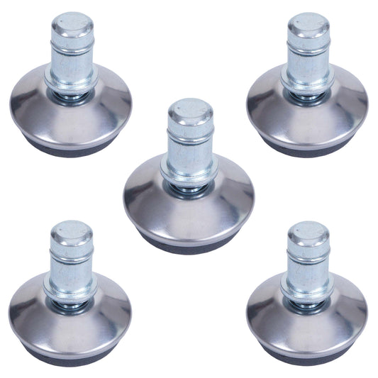 Cosmo Casa - Set van 5 Vloerglijders - Vaste - Kunststof - Zilver - 11 mm