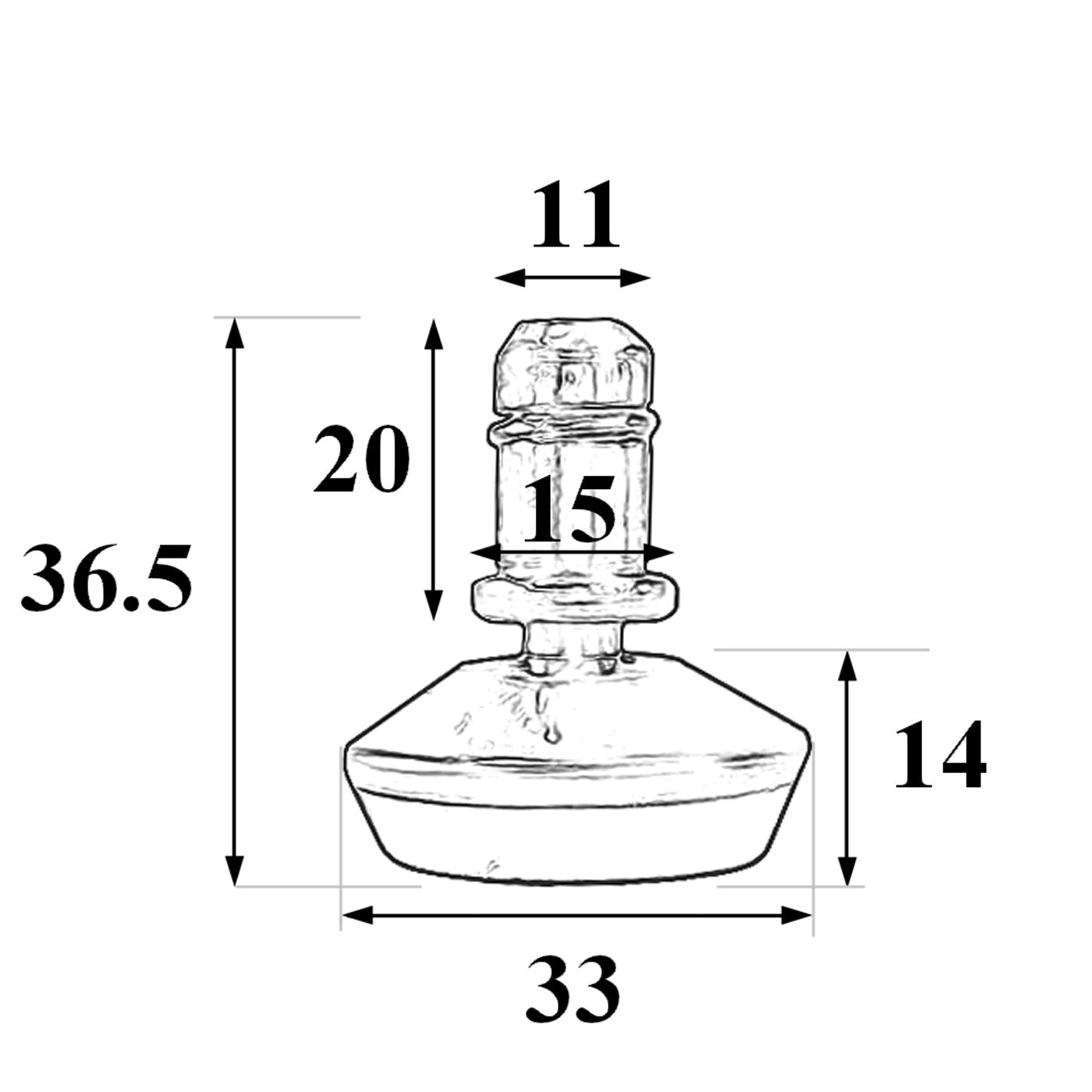 Cosmo Casa - Set van 5 Vloerglijders - Vaste - Kunststof - Zilver - 11 mm