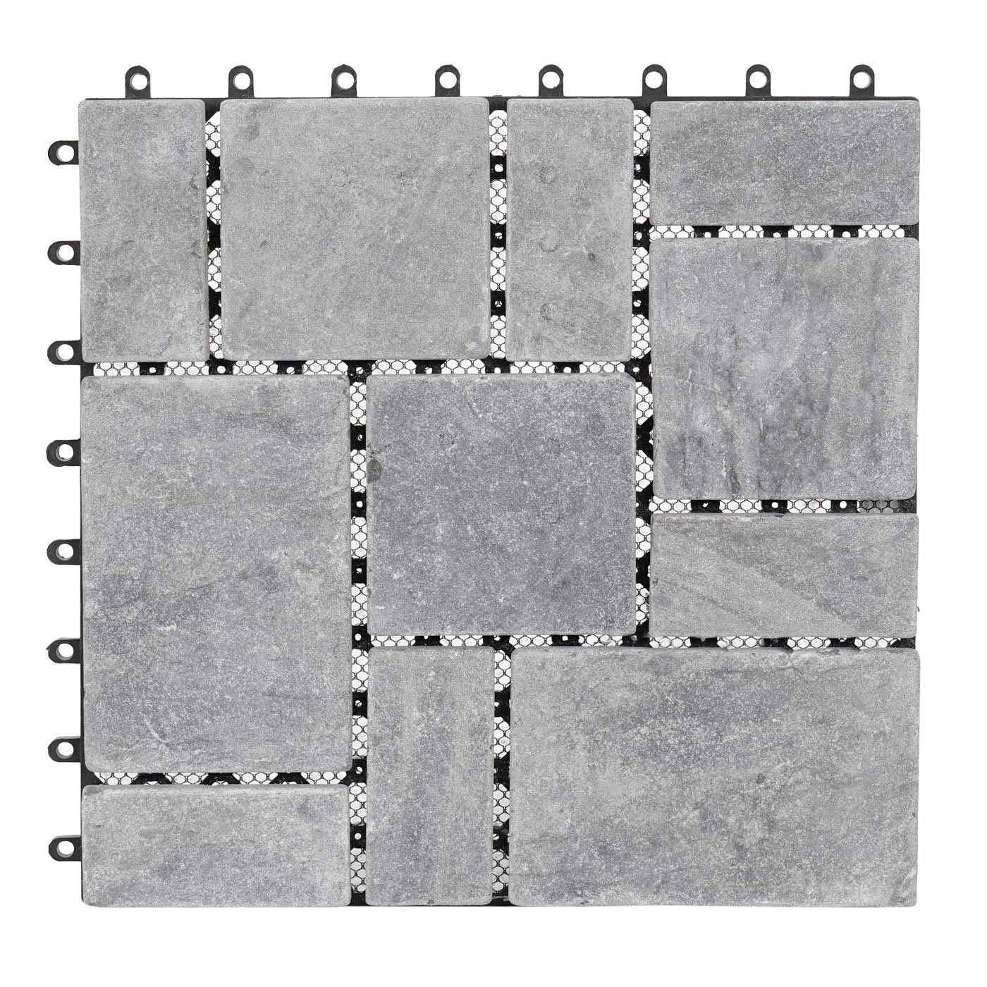 Cosmo Casa - Steentegel Natuursteen - Balkon- & Terrastegel - 11×30×30 cm - 1 m² - Donkergrijs