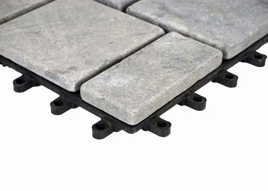 Cosmo Casa - Steentegel Natuursteen - Balkon- & Terrastegel - 11×30×30 cm - 1 m² - Donkergrijs