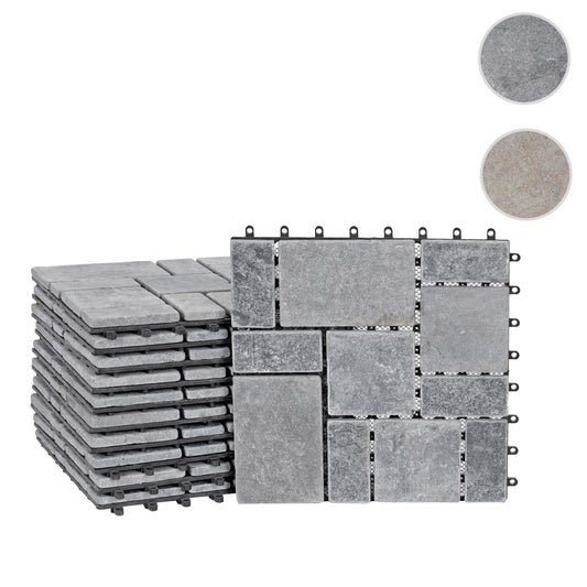 Cosmo Casa - Steentegel Natuursteen - Balkon- & Terrastegel - 11×30×30 cm - 1 m² - Donkergrijs