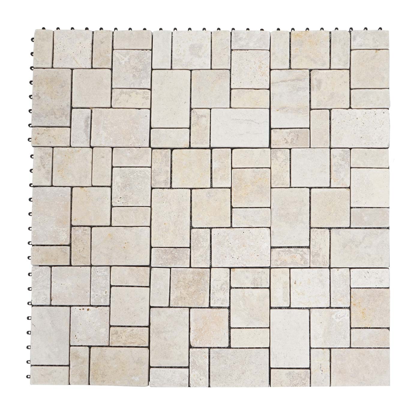 Cosmo Casa - Steentegel Natuursteen - Balkon- & Terrastegel - 11×30×30 cm - 1 m² - Wit